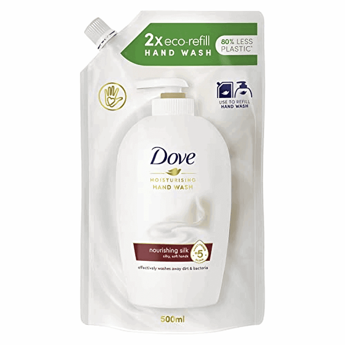 Dove Nourishing Silk Moisturising Hand Wash Refill Pouch 500ml