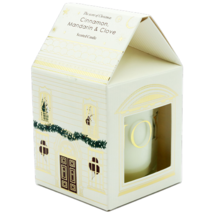 Christmas Candle in Festive House Box, 30g (Scent Options)