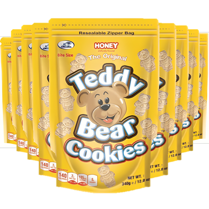 Teddy Bear Honey Flavour Bite-Size Biscuits 340g, 12 Pack (4.08kg)