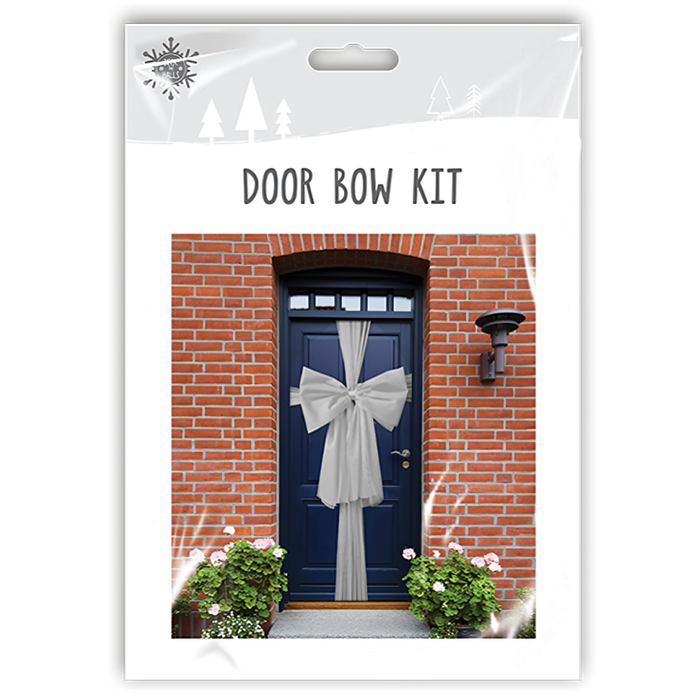 Festive Door Bow Kit, Red/Grey