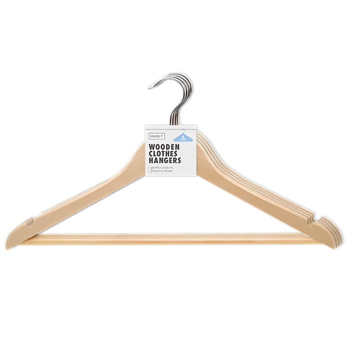 Wooden Hangers, 4 Pack