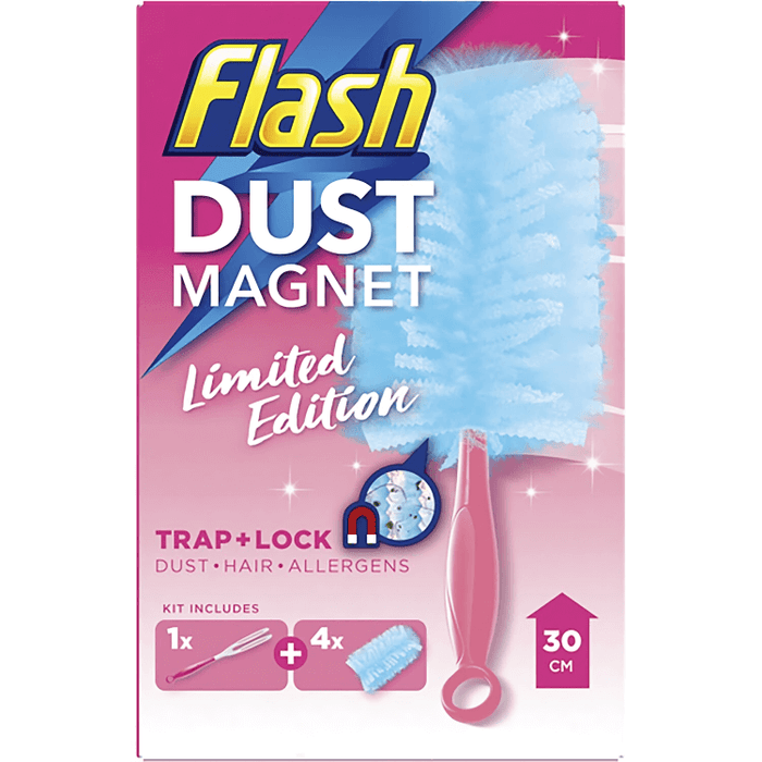 Flash Dust Magnet Pink Starter Kit (Handle + 4 Refills)