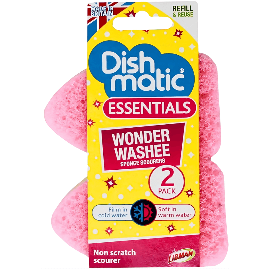 Dishmatic Essentials Wonder Washee Sponge Refills 2 Pack | Supamart UK