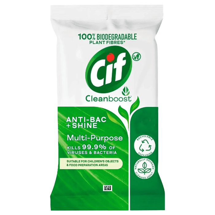 Cif Anti-Bac & Shine Cleanboost Multipurpose Wipes, 28 Pack