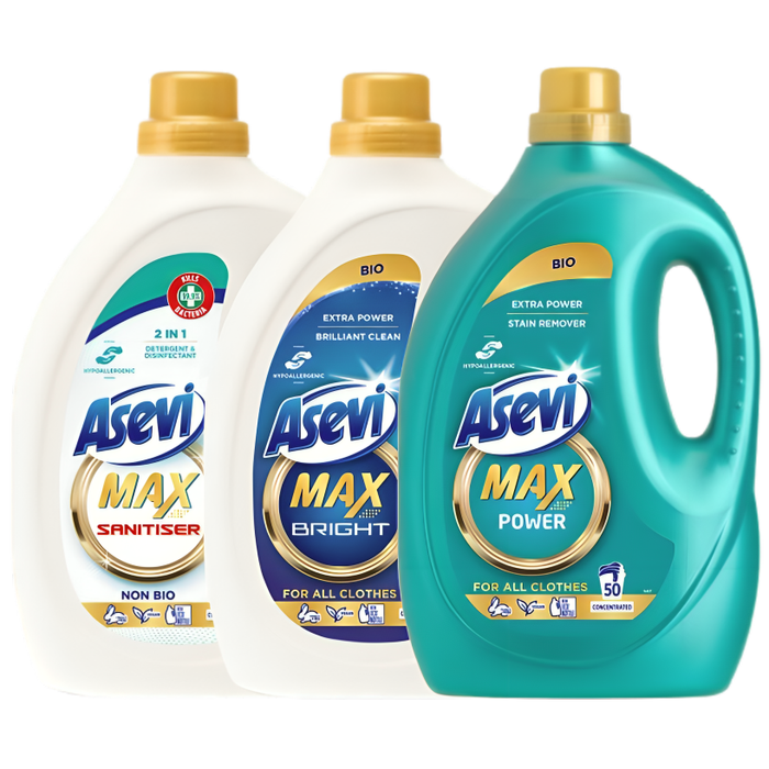 Asevi Max Laundry Detergent 2.5L, 50 Washes (Scent Options)