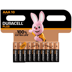 Duracell AAA Plus Power +100% Extra Life Batteries, Pack of 10