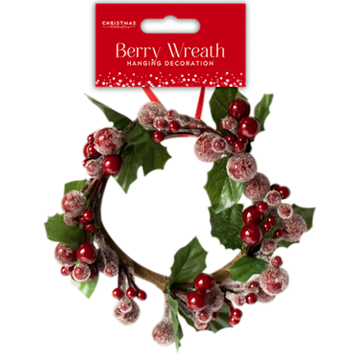 Berry Wreath Decoration, 12cm x 12cm