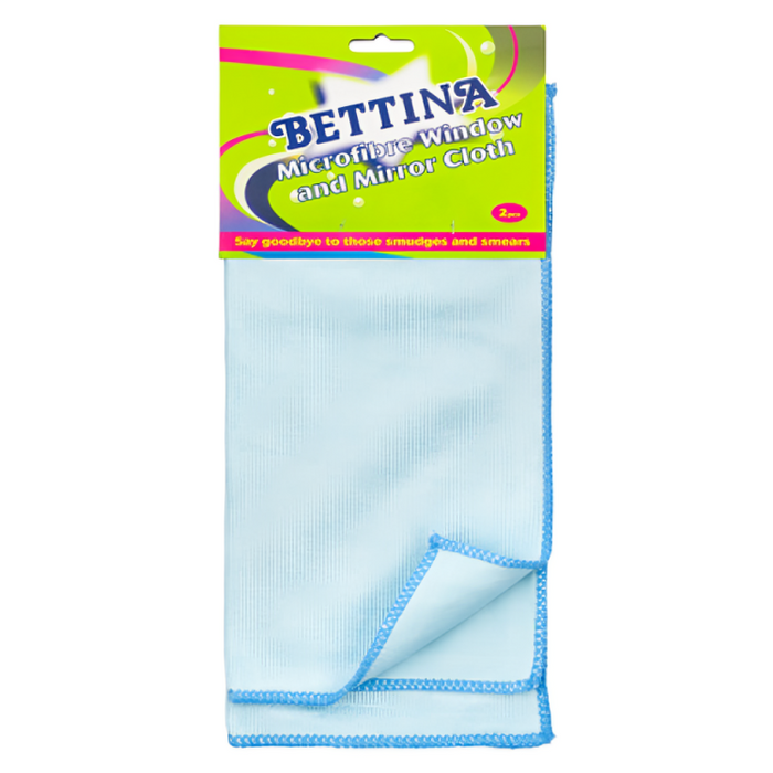 Bettina Microfibre Window & Mirror Cloth, 2 Pack