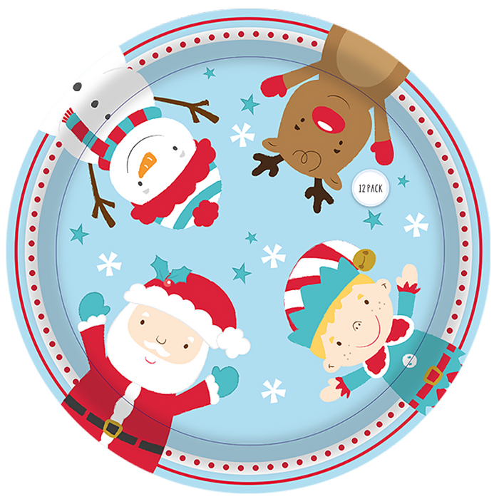 Christmas Disposable Paper Plates, 12 Pack