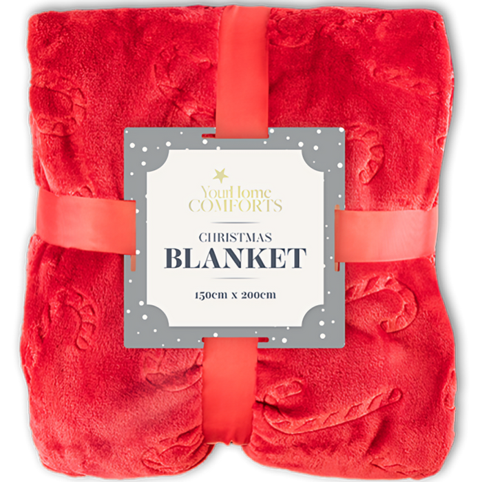 Christmas Supersoft Blanket 150cm x 200cm, Red/Green