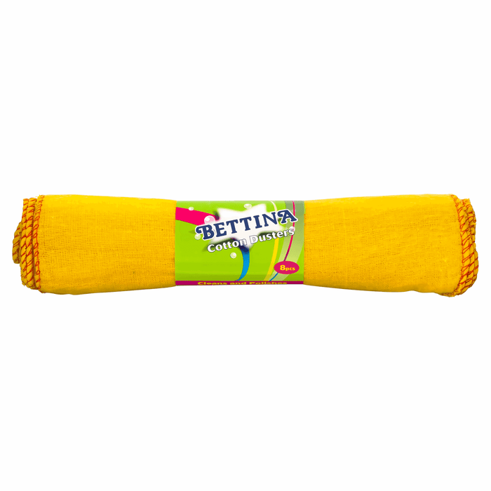 Bettina Yellow 100% Cotton Dusters, 8 Pack