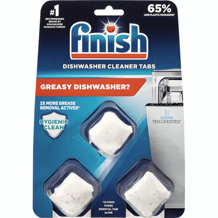 Finish In-Wash Dishwasher Cleaner, 3 Pack