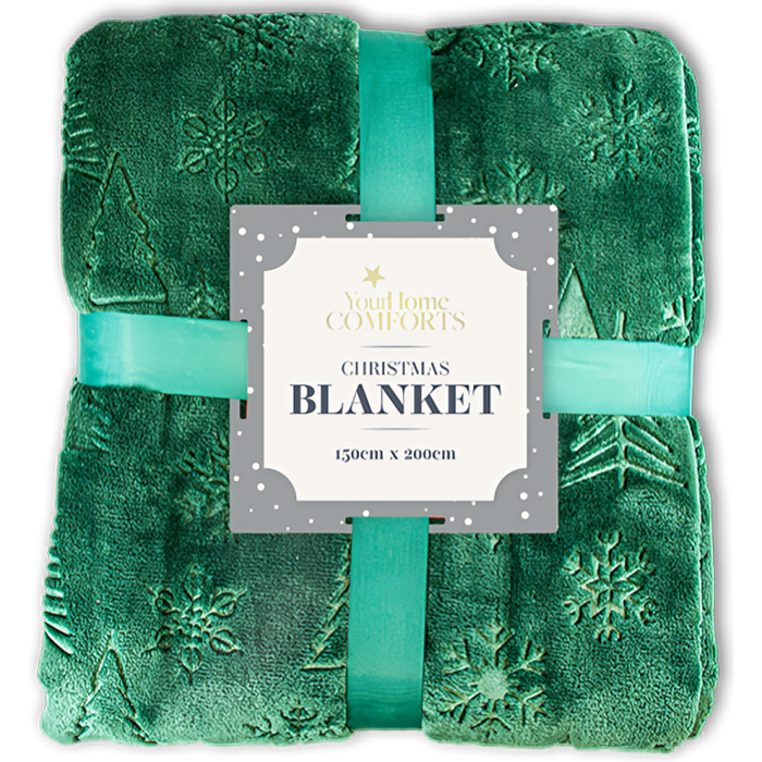 Christmas Supersoft Blanket 150cm x 200cm, Red/Green