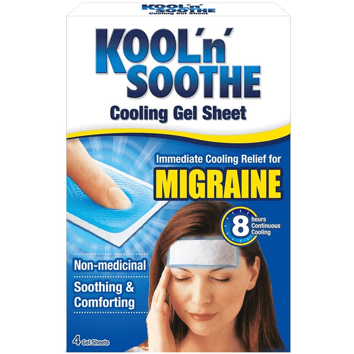 Kool 'n' Soothe Cooling Gel Sheets for Migraines, 4 Pack