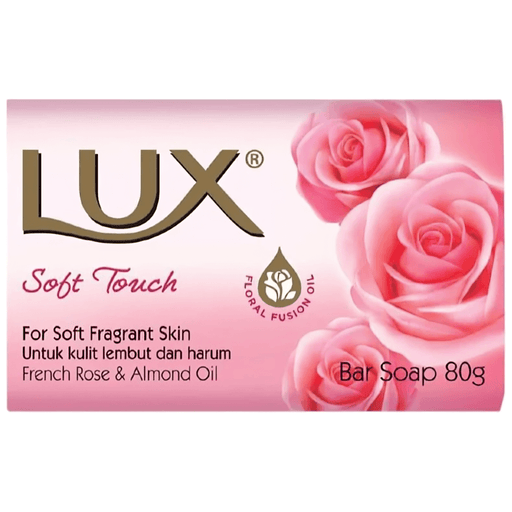 Lux Soft Touch Soap Bar 80g with Silk Essence and rose water for soft smooth skin