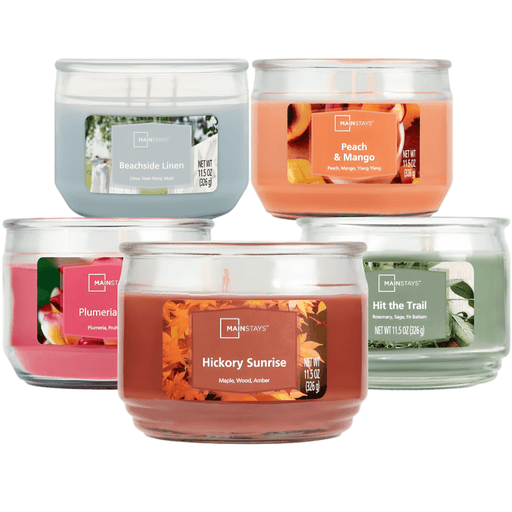 Mainstays 3 Wick Glass Jar Candle, 326g, Scent Options