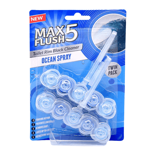Max Flush Toilet Rim Block Cleaner Ocean Spray (Twin Pack)