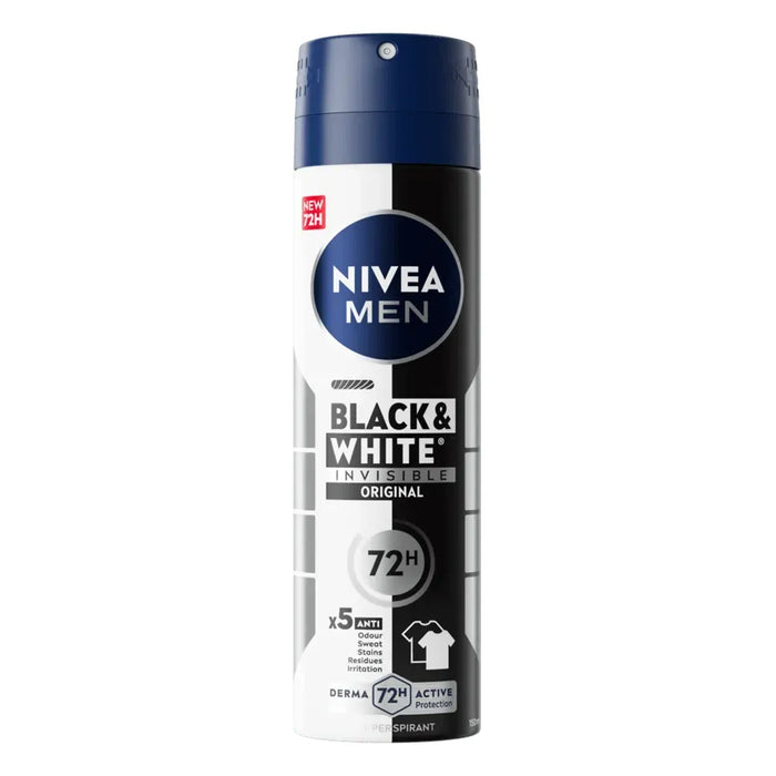 Nivea Black and White Original Anti-Perspirant Deodorant Spray 150ml for men