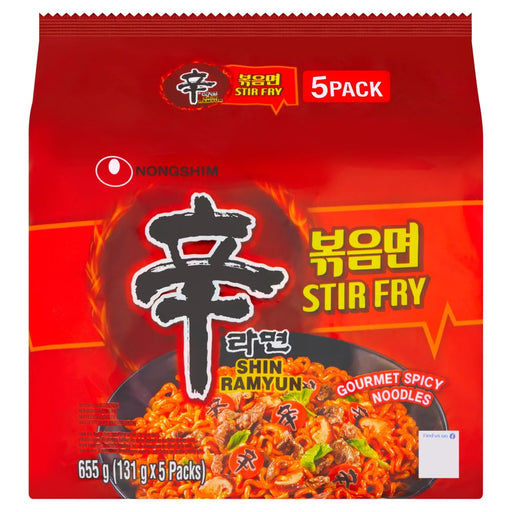 Nongshim Shin Ramyun Stir Fry Ramen Instant Imported Noodles Multipack 131gx5