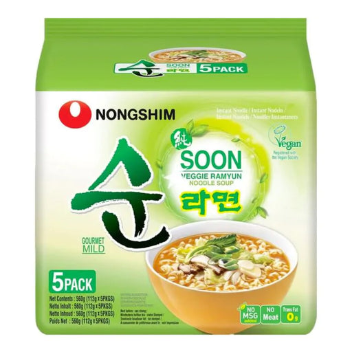 Nongshim Soon Veggie Ramyun Ramen Noodles Multipack 
