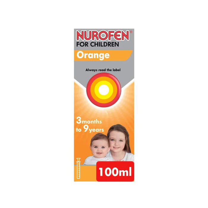 Nurofen 100ml child fever orange flavour ibuprofen liquid for babies and young children
