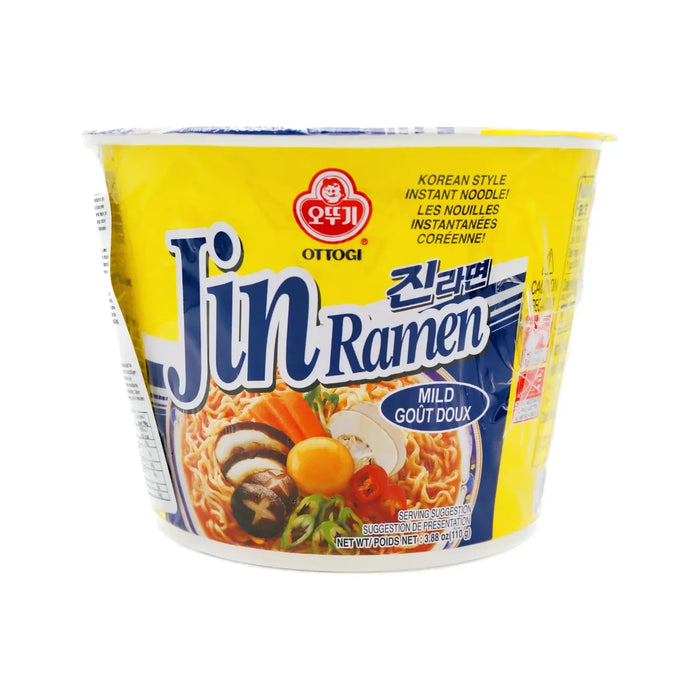 Ottogi Jin Ramyun Imported Mild Ramen Noodles Big Bowl 110g 