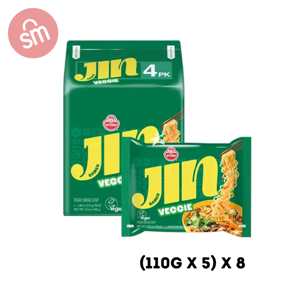 Ottogi Jin Ramyun Veggie Ramen Noodles Multipack 110g Pack Of 8
