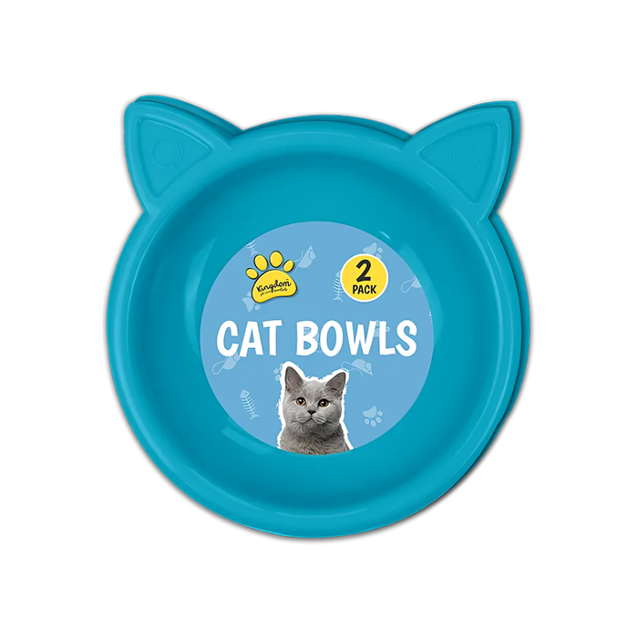 Cat Bowls 17cm, 2 Pack (Colour Options)