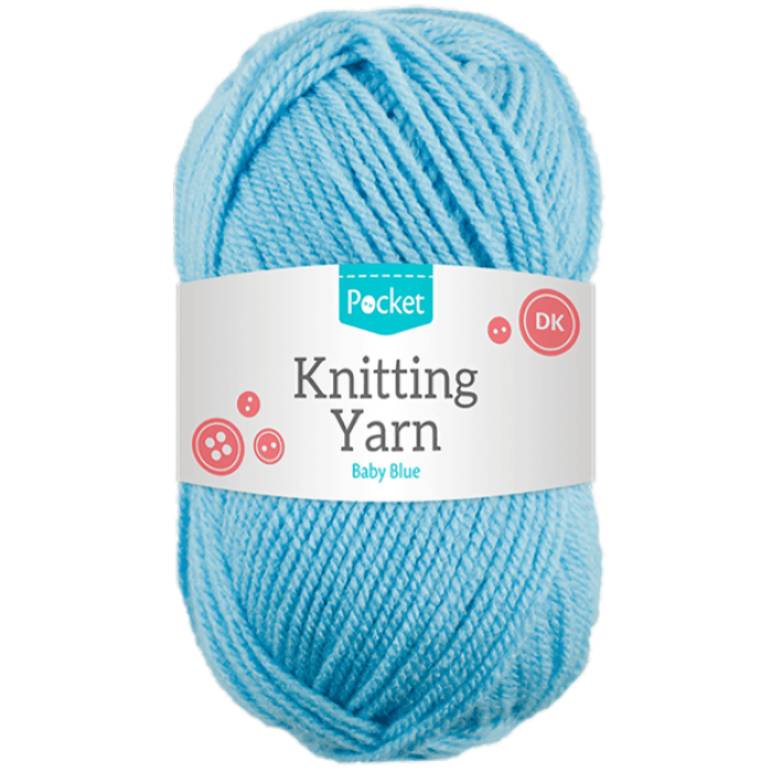 Pocket Baby Blue Acrylic Knitting Yarn, 75G