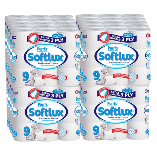 Purrfs Softlux 3-Ply Bathroom Tissue, 9 Rolls 