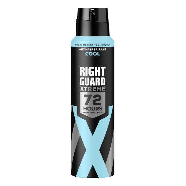 Right Guard Xtreme 72HR Cool  Anti-Perspirant Deodorant Spray 150ml for men UK