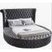 Round Luxury Bed with Mattress Included – Plush Steel Velvet