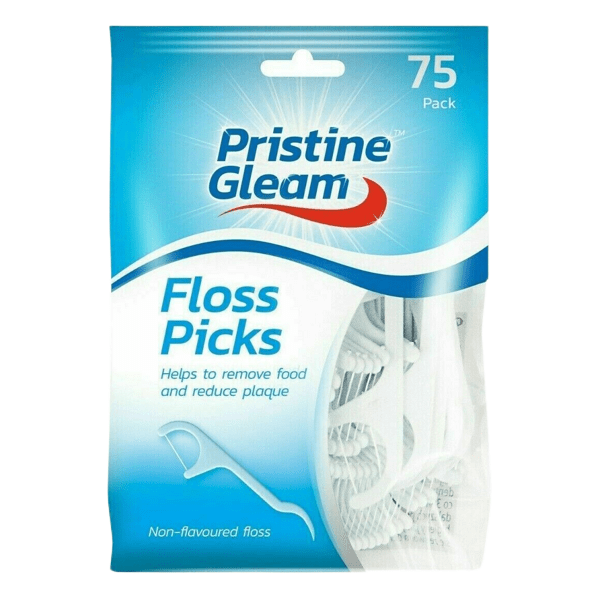 Pristine Gleam Floss Picks, 75 Pack