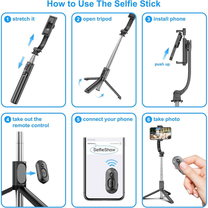 How to use SelfieShow selfie stick tripod with wireless remote