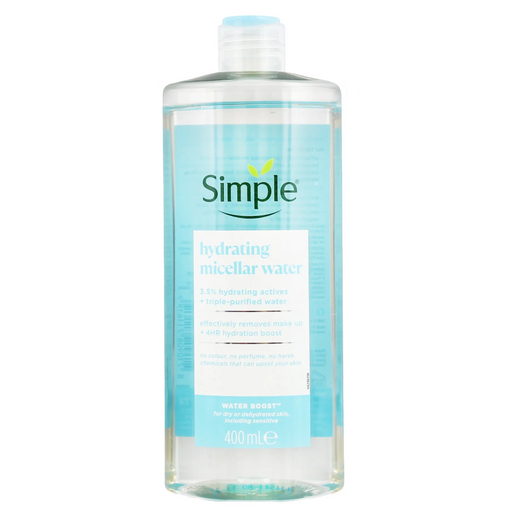 Simple Water Boost Micellar Cleansing Water 400ml for sensitive skin FRONT 