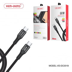 VEN-DENS Type C to Type C Charging Cable 60W Nylon Cable 1.5M