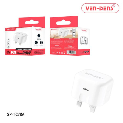 Ven Dens 20W USB-C Fast Charger Plug With Power Delivery Support