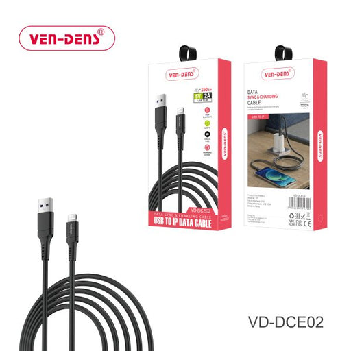 VEN-DENS USB A to Lightning fast charging and data sync cable 1.5m