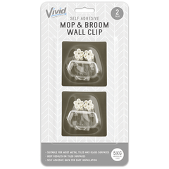 Vivid Mop & Broom Wall Clip, 2 Pack