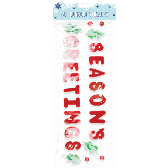 Christmas Gel Window Stickers, 50cm x 15cm (Design Options)