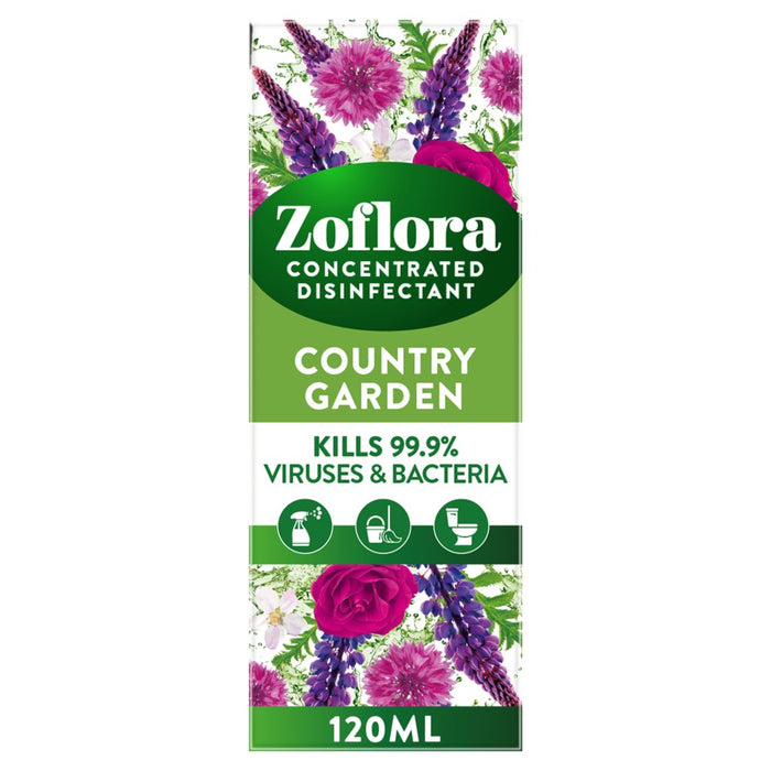 Zoflora Concentrated Disinfectant Country Garden 120ml floral fragrance bottle UK