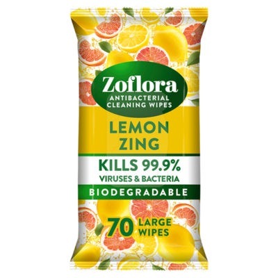 Zoflora Wipes Lemon Zing 70 Wipes