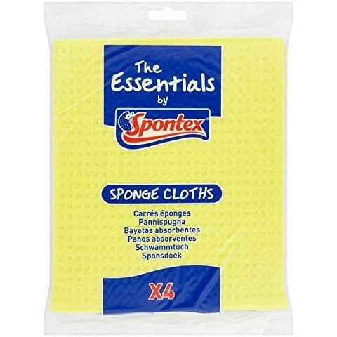 Spontex Essentials Sponge Cloths, 4 pack