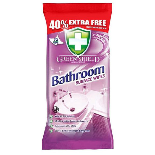 Greenshield Anti-Bac Bathroom Surface Wipes 70'S