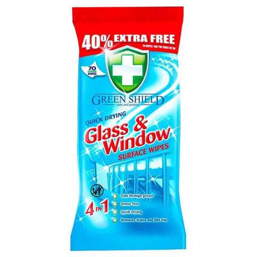 Green Shield Glass & Window Surface Wipes 70'S
