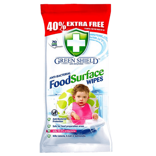 Green Shield Antibacterial Food Surface Wipes 70'S