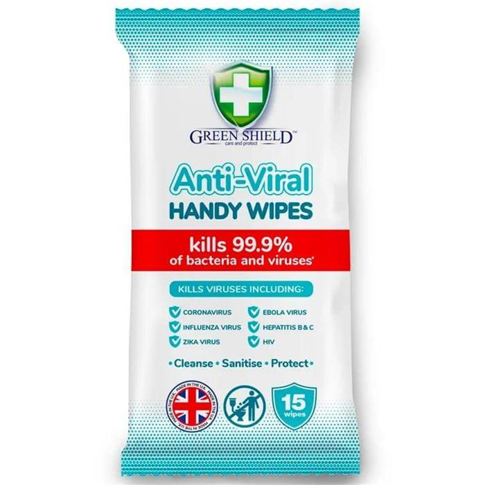 Green Shield Anti-Viral Handy Wipes 15's