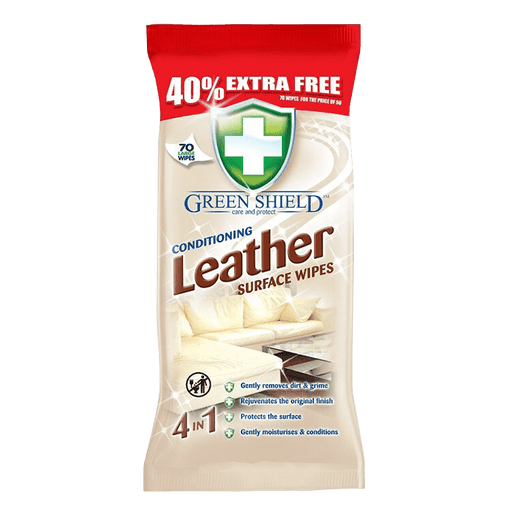 Greenshield Leather Wipes, 70 Pack