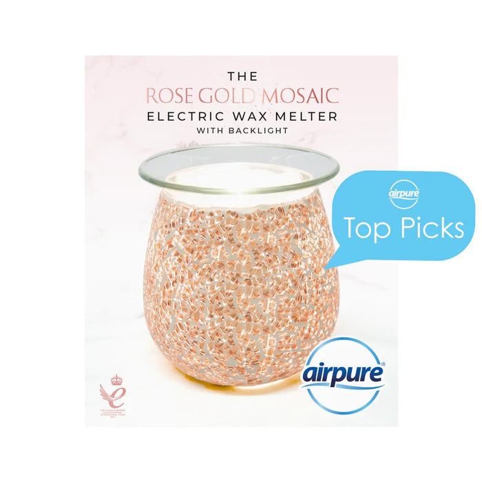 Airpure Rose-Gold Mosaic Electric Wax Melter with Backlight
