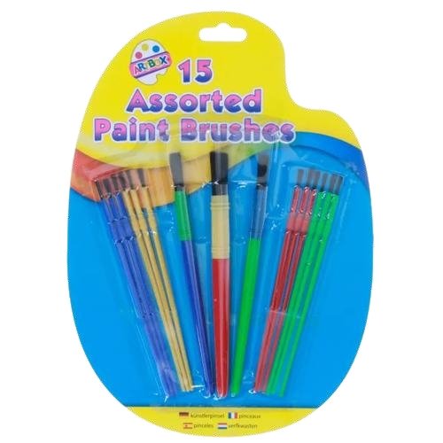 Artbox Assorted Paint Brushes, 15 Pack